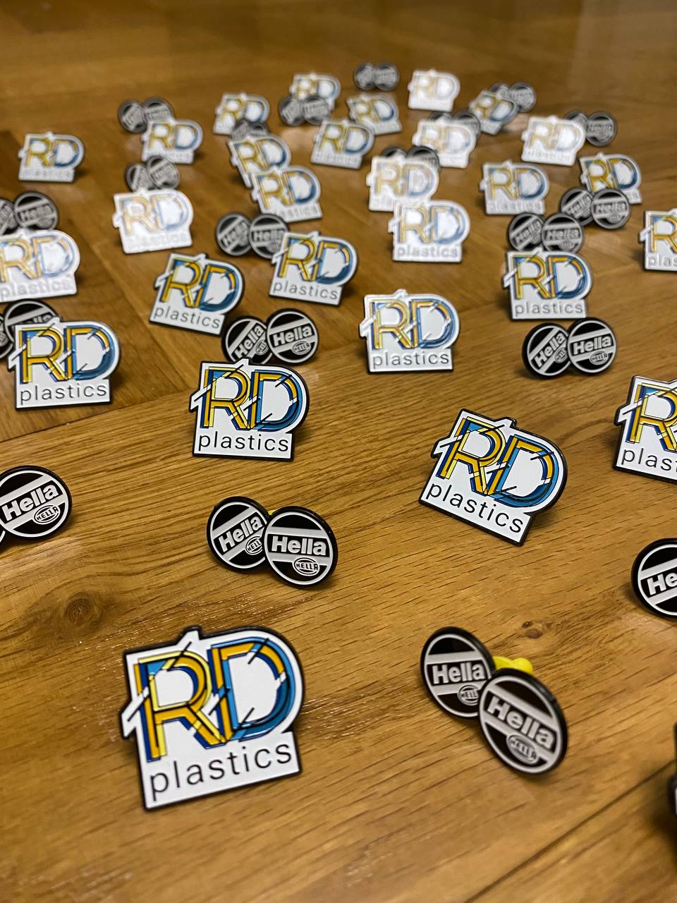 rdplastics and hella enamel pins and sticker bundle set